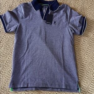 Psycho Bunny Navy and White pique Men’s ' Polo size 4-S BNWT